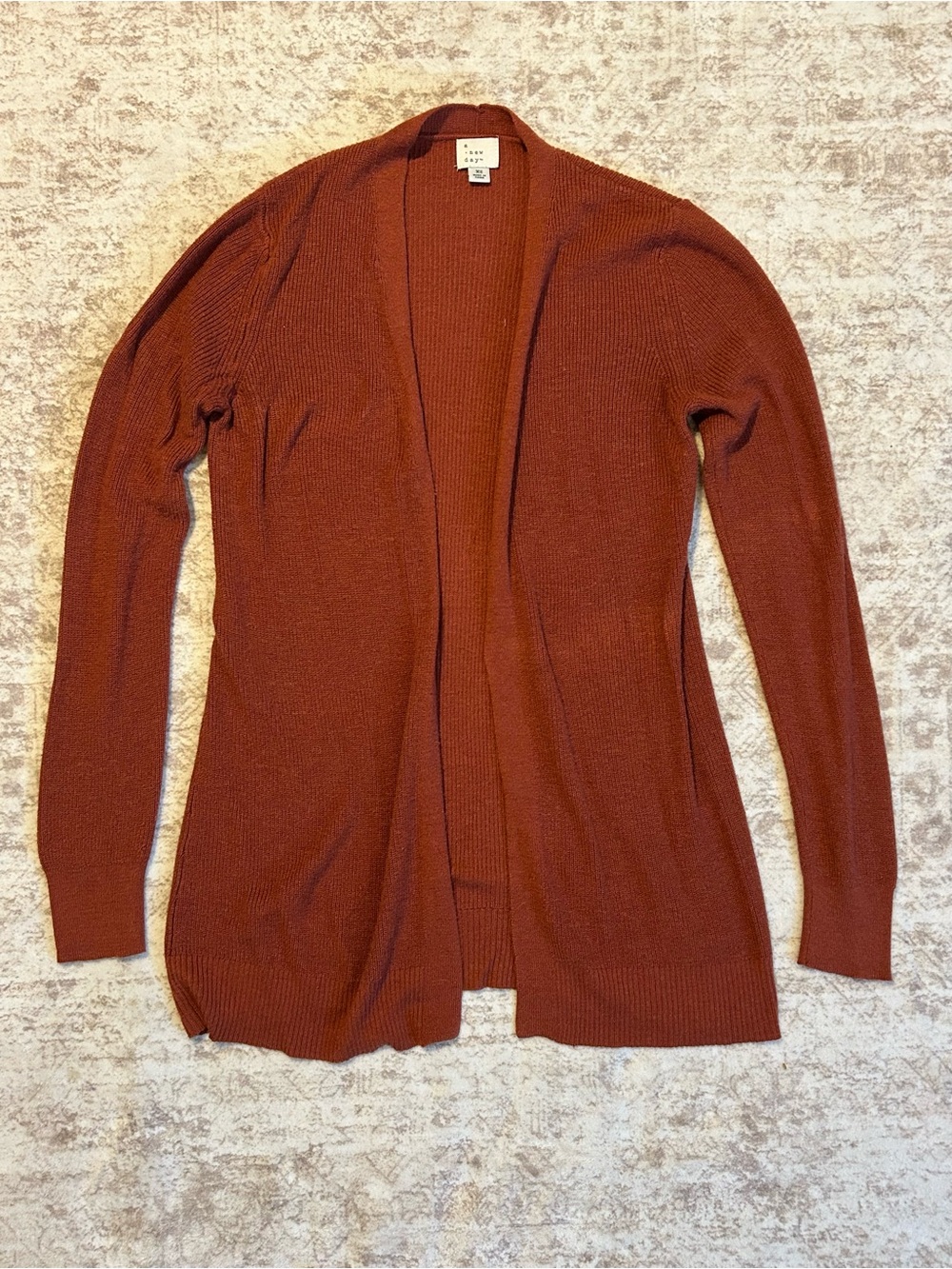 a new day Rust Open-Front Cardigan Sweater